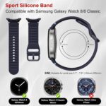 Sport Bands Compatible for Samsung Galaxy Watch 8/8 Classic Band,No Gap One Click Soft Silicone Replacement Strap for Galaxy Watch 8 40 44mm/8 Classic 46mm Men Women-6 Packs - Image 3