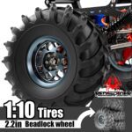 REDSPIDER • Metal 2.2 Beadlock Wheels and Tires 2.2'' Crawler Monster Spike Tire(4pcs) for 1/10 RC Crawler Car TRX4 TRX6 Axial SCX10 90046 SCX10 III AXI03007 Tamiya CC01 D90 D110 (Titanium) - Image 6