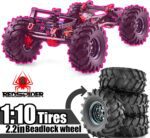 REDSPIDER • Metal 2.2 Beadlock Wheels and Tires 2.2'' Crawler Monster Spike Tire(4pcs) for 1/10 RC Crawler Car TRX4 TRX6 Axial SCX10 90046 SCX10 III AXI03007 Tamiya CC01 D90 D110 (Titanium) - Image 8