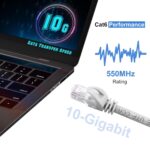 CAT 6 5 ft Ethernet Cable (10 Pack), Indoor High-Speed 10Gbps Snagless Long CAT6 5FT Ethernet Cable for Internet, Router, Computer, PlayStation, Xbox, POE Camera, Printer (White, 5FT) - Image 4