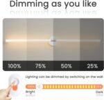 Bathroom Vanity Lights 49 inch Long Bathroom Light Fixtures Over Mirror Hardwired, Dimmable LED 360° Full Lighting Modern Vanity Light Bar Wall Sconce Warm Light for Bedroom Living Room - Chrome - Image 5