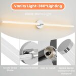 Bathroom Vanity Lights 49 inch Long Bathroom Light Fixtures Over Mirror Hardwired, Dimmable LED 360° Full Lighting Modern Vanity Light Bar Wall Sconce Warm Light for Bedroom Living Room - Chrome - Image 6