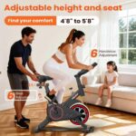 RELIFE REBUILD YOUR LIFE Exercise Bike Stationary for Home Indoor,Cycling Bike with Silent Belt Drive for Home Cardio,Brake Pad Resistance with djustable & Comfort Seat/PAD Holder/LCD Monitor. - Image 3