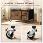 File Cabinet with Charging Station, 3 Drawer Lateral Filing Cabinet for Home Office, Mobile Printer Stand with Open Shelf, Fits A4/Letter Size File, Nonwovens Drawer, Rustic Brown FCHR98E01 - Image 8