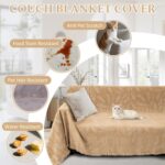 1OO% Waterproof Sectional Couch Covers for Dogs L Shaped Corner Sofa Cover Washable Chenille Sofa Slipcovers Blanket Modern Jacquard Pet Furniture Protector (91"x276", Tan Leaf) - Image 5