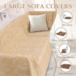 1OO% Waterproof Sectional Couch Covers for Dogs L Shaped Corner Sofa Cover Washable Chenille Sofa Slipcovers Blanket Modern Jacquard Pet Furniture Protector (91"x276", Tan Leaf) - Image 9