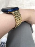 Seven-link Watch Band for Apple Watch Series 11, 10, 9, 8, 7, 6, 5, 4, 3, 2, 1 and SE 3/2/1 for Women, Dressy Stainless Steel Metal Band for Apple Watch 40mm 41mm 42mm 38mm 44mm 45mm 46mm for iWatch - Image 4