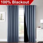 NICETOWN 100% Blackout Curtains 84 inches Long, Pair of Energy Smart & Noise Blocking Out Drapes for Baby Room Window, Thermal Insulated Guest Room Lined Window Dressing (Stone Blue, 52 inches Wide) - Image 3
