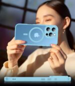 SPIDERCASE Designed for iPhone 16 Pro Case, Magnetic Translucent[2+Tempered Glass Screen Protector] [Camera Protection] Anti-Fingerprint Anti-Scratch for iPhone 16 Pro 6.3”, Light Blue - Image 7