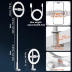 Ring Light with Overhead Phone Mount, 10" Selfie Light with Stand and Phone Holder for Video Recording, Desk Overhead Tripod for Content Creators, TikTok, YouTube, Zoom Meeting, Live Streaming - Image 6