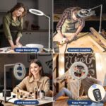 Ring Light with Overhead Phone Mount, 10" Selfie Light with Stand and Phone Holder for Video Recording, Desk Overhead Tripod for Content Creators, TikTok, YouTube, Zoom Meeting, Live Streaming - Image 8