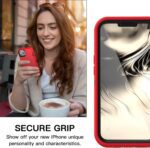 Defense iPhone 12 Case iPhone 12 Pro with Two Screen Protector Tempered Glass 3 Layer Rugged Heavy Duty Cases for iPhone 12/ iPhone Pro 6.1 inch (Red+Black) - Image 7
