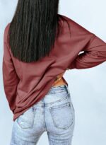 Dokotoo Women's Casual Crew Neck Sweatshirt Loose Soft Long Sleeve Pullover Tops - Image 5