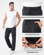 Zylioo Tall Men's Sweatpants Long Lightweight Joggers with Zipper Pockets Stretch Elastic Waist Athletic Pants - Image 4
