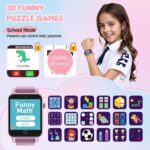 Kids Watches Girls Toys for Age 5-12, HD Camera Touchscreen Smart Watch for Kids, Learn Card, Alarm Clock, 30 Puzzle Games, Pedometer, Audiobook, Christmas Birthday Gifts for Girls Ages 5 6 7 8 9 - Image 7