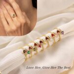 Stocking Stuffers for Her Teen Daughter Birthstone Rings for Women Birthday Gifts for Women Rings Adjustable 1-12 Birthstone Promise Ring Anniversary Wedding Jewelry - Image 6