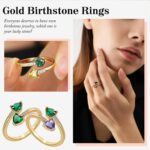 Stocking Stuffers for Her Teen Daughter Birthstone Rings for Women Birthday Gifts for Women Rings Adjustable 1-12 Birthstone Promise Ring Anniversary Wedding Jewelry - Image 7