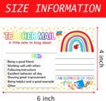 Rainbow Happy Mail Teacher Notes to Parents Classroom Good Behavior Incentive Motivational Cards 50 Pcs Motivational Notes Positive Postcards For Home,Preschool, Kindergarten, Elementary (Color3) - Image 3