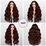 30 Inch Chocolate Brown Lace Front Wig 220% Density Brown Wig Human Hair 13x6 Hd Lace Front Wigs Human Hair Pre Plucked with Baby Hair Brown Loose Body Wave Wig Human Hair for Women - Image 4