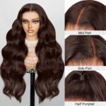 30 Inch Chocolate Brown Lace Front Wig 220% Density Brown Wig Human Hair 13x6 Hd Lace Front Wigs Human Hair Pre Plucked with Baby Hair Brown Loose Body Wave Wig Human Hair for Women - Image 5
