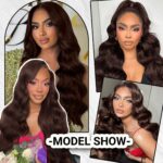 30 Inch Chocolate Brown Lace Front Wig 220% Density Brown Wig Human Hair 13x6 Hd Lace Front Wigs Human Hair Pre Plucked with Baby Hair Brown Loose Body Wave Wig Human Hair for Women - Image 7