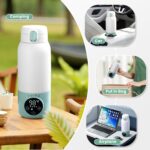 Portable Milk Warmer for Travel, 17oz Large Capacity Bottle, Fast Breastmilk Water Warmer On The Go with LCD Display, 98-158°F Temperature Adjustment, for Vehicle, Car, Airplane Journey - Image 8