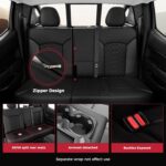 FREESOO Custom 1:1 for Chevy Colorado Seat Covers, Fit for 2014-2022 Colorado Crew Cab Z71 LT ZR2 Work Truck, Faux Leather Seat Covers Full Set - Rear Row W/40/60 Split Seat (Black) 5 seat - Image 5