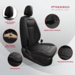 FREESOO Custom 1:1 for Chevy Colorado Seat Covers, Fit for 2014-2022 Colorado Crew Cab Z71 LT ZR2 Work Truck, Faux Leather Seat Covers Full Set - Rear Row W/40/60 Split Seat (Black) 5 seat - Image 6