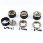 hobbysoul 1.0 Tires & Heavy Adjustable Offset 1.0 beadlock Wheels, Negative Offset 1/24 Wheels and Tires for 1:24 RC Crawler Axial SCX24,(4-Pack, Assembled) - Image 3