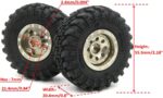 hobbysoul 1.0 Tires & Heavy Adjustable Offset 1.0 beadlock Wheels, Negative Offset 1/24 Wheels and Tires for 1:24 RC Crawler Axial SCX24,(4-Pack, Assembled) - Image 4
