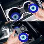 Giantree Car Cup Coaster, 2 Pack Blue Evil Eye Car Cupholder Universal Non-Slip Cup Holders Car Interior Accessories for Women Men - Image 3