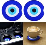 Giantree Car Cup Coaster, 2 Pack Blue Evil Eye Car Cupholder Universal Non-Slip Cup Holders Car Interior Accessories for Women Men - Image 8