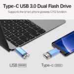 KOOTION USB C Flash Drive 128GB 2 in 1 OTG USB 3.0/Type C Thumb Drive Dual Drive USB C Memory Stick for Smartphone/Laptop/Tablet/PC - 128G, Blue - Image 6