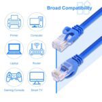 CAT 6 5FT Ethernet Cable (10 Pack), Indoor High-Speed 10Gbps Snagless CAT6 Ethernet Cable 5 FT for Internet, Patch Panel, Network, Router, Modem, Gaming, PlayStation, Xbox (Blue, 5FT) - Image 8