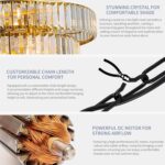 24" Modern Crystal Caged Fandelier, Smart Chandelier Fan with Remote and APP Control, Double Layer Ceiling Fan with Light for Dining Living Room Bedroom, Italian Design-Gold - Image 4