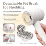 Dog Hair Dryer, Professional 2-in-1 Pet Hair Dryer & Grooming Brush with Removable Comb, Adjustable Temperature/Speed, Portable Dryer for Dogs and Cats - Image 4