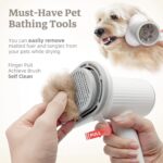 Dog Hair Dryer, Professional 2-in-1 Pet Hair Dryer & Grooming Brush with Removable Comb, Adjustable Temperature/Speed, Portable Dryer for Dogs and Cats - Image 5