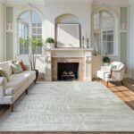 LIVEBOX 8x10 Modern Area Rugs for Living Room, Abstract Non-Slip Washable Rugs, Minimalist Wave Striped Neutral Boys Girl Nursery Area Rug for Bedroom, Carpet for Playroom Office(Beige,8'x10') - Image 6