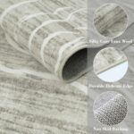 LIVEBOX 8x10 Modern Area Rugs for Living Room, Abstract Non-Slip Washable Rugs, Minimalist Wave Striped Neutral Boys Girl Nursery Area Rug for Bedroom, Carpet for Playroom Office(Beige,8'x10') - Image 8