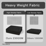 Heavy Duty No Hook Waffle Weave Shower Curtain with Snap in Fabric Liner Set - 230GSM Hotel Style Heavyweight Textured for Bathroom, Black 71W x 74" H - Image 3