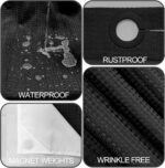 Heavy Duty No Hook Waffle Weave Shower Curtain with Snap in Fabric Liner Set - 230GSM Hotel Style Heavyweight Textured for Bathroom, Black 71W x 74" H - Image 4
