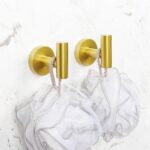 SUS 304 Stainless Steel Bathroom Towel Hooks Coat Hook Round Clothes Wall Mounted Towel Coat for Bath Kitchen Garage Hotel, Gold - Image 3