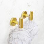 SUS 304 Stainless Steel Bathroom Towel Hooks Coat Hook Round Clothes Wall Mounted Towel Coat for Bath Kitchen Garage Hotel, Gold - Image 5