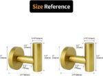 SUS 304 Stainless Steel Bathroom Towel Hooks Coat Hook Round Clothes Wall Mounted Towel Coat for Bath Kitchen Garage Hotel, Gold - Image 7