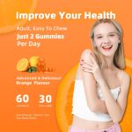Calcium Magnesium Zinc Gummies with Vitamin D3 & K2 - High Potency Enhanced Absorption -60 Orange Gummies Flavored. - Image 5