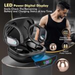 Wireless Earbuds, Sports Bluetooth Headphones, 80Hrs Playtime Ear Buds with LED Power Display, Noise Canceling Headset, IPX7 Waterproof Earphones for Workout/Running (Black) - Image 8