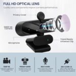 USB HD 1080P Video Webcam and Wide Angle Camera with Built-in Microphone and Rotatable Tripod,for Laptop Computer or Desktop PC,Great for Live Streaming.Calls.Video Conferencing(Black) - Image 4