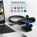 USB HD 1080P Video Webcam and Wide Angle Camera with Built-in Microphone and Rotatable Tripod,for Laptop Computer or Desktop PC,Great for Live Streaming.Calls.Video Conferencing(Black) - Image 5