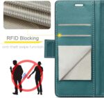 for Samsung Galaxy S24 Ultra Case, [RFID Blocking] Magnetic Closure PU Leather Wallet Flip Case with Card Holder Kickstand Shockproof Phone Cover for Samsung Galaxy S24 Ultra (Teal) - Image 5