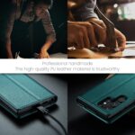 for Samsung Galaxy S24 Ultra Case, [RFID Blocking] Magnetic Closure PU Leather Wallet Flip Case with Card Holder Kickstand Shockproof Phone Cover for Samsung Galaxy S24 Ultra (Teal) - Image 7